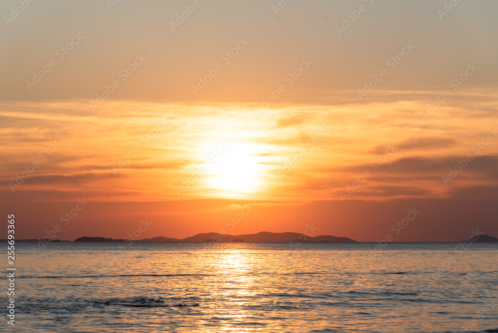 Golden hours , beautiful sunset above the sea Golden hours , beautiful sunset above the sea