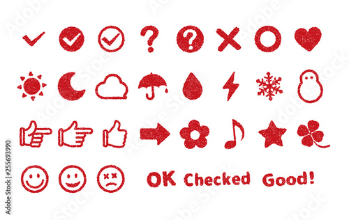 rubber stamp icon set