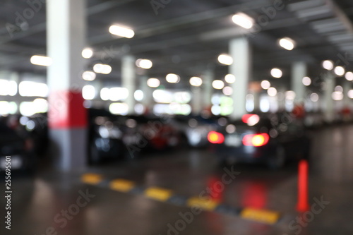 car park in business building, blur image background