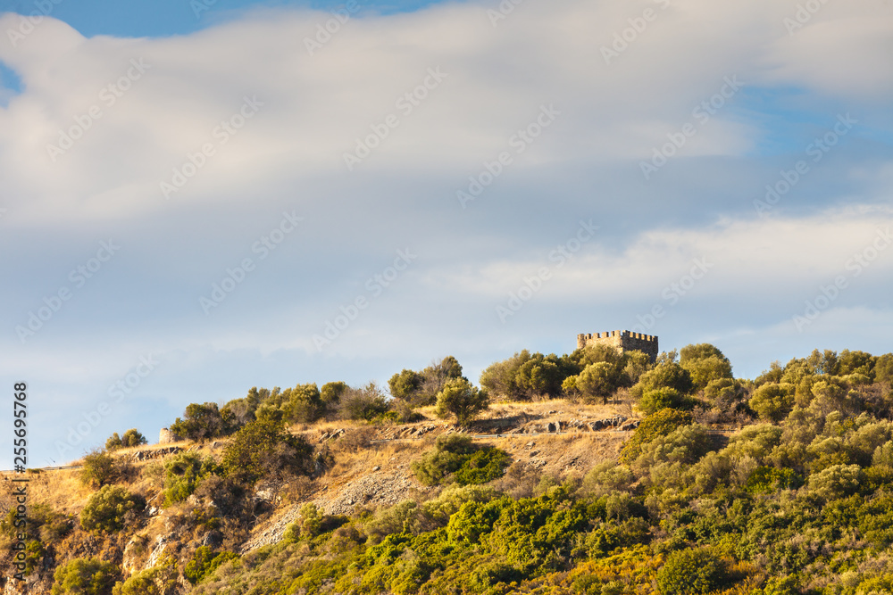 Castle hills in greece during summer Castle hills in greece during summer