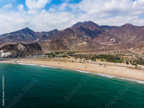 Fujairah sandy beach in the United Arab Emirates