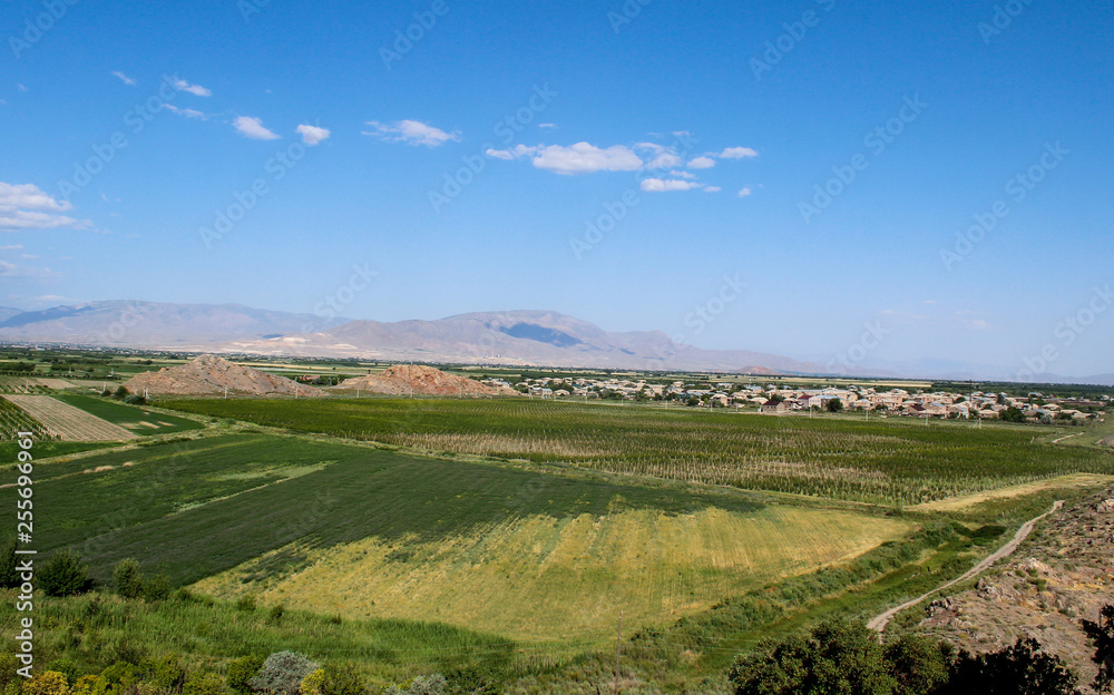 Armenian green fields and mountains
