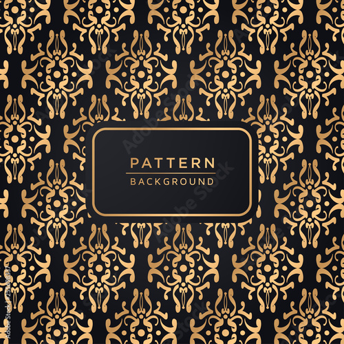 Decorative elegant ornamental pattern background In Gold Color
