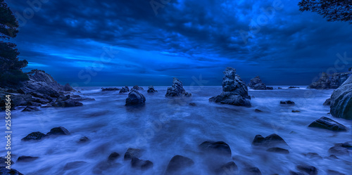 Panoramic view of Cala Frares, Lloret de Mar, Spain.