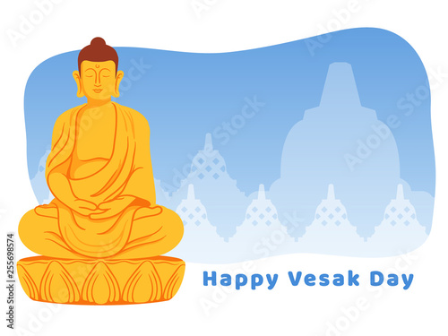 Meditating Buddha For Vesak Day Greeting