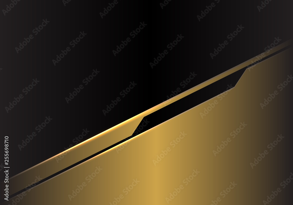 Abstract gold metallic futuristic with black blank space design modern ...