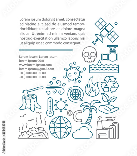 Environmental issues article page vector template