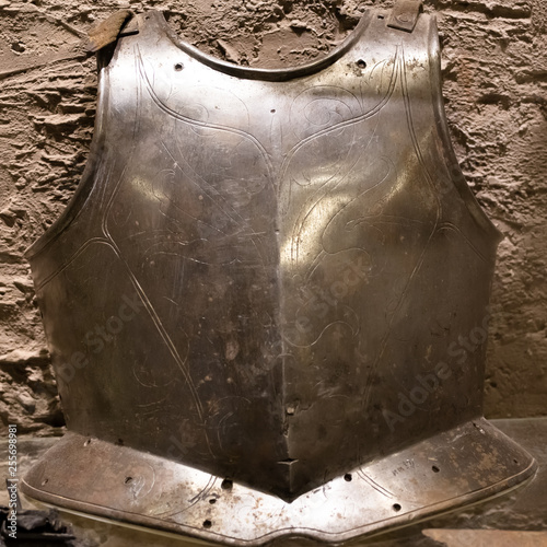 Knight's metal breastplate photo