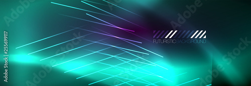 Shiny glowing lights neon color design background