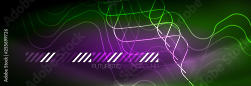 Shiny neon lights background, techno design, modern wallpaper for your project