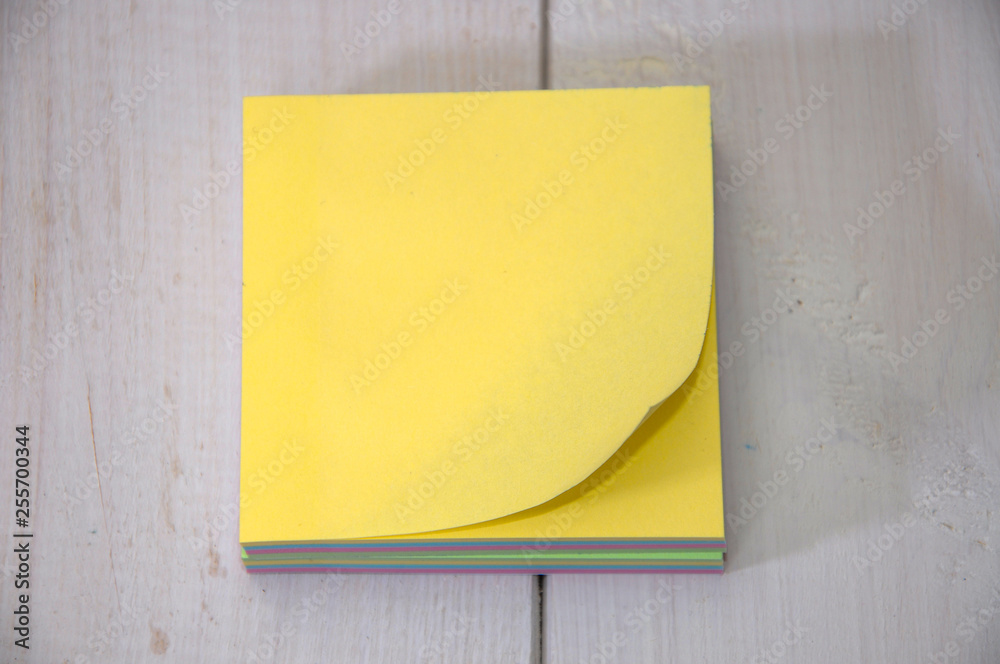 Packing stickers lies on white boards. blurred background Packing stickers lies on white boards. blurred background