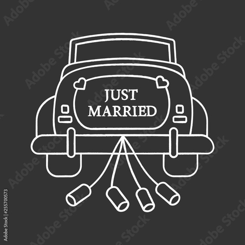 Wedding car rental chalk icon
