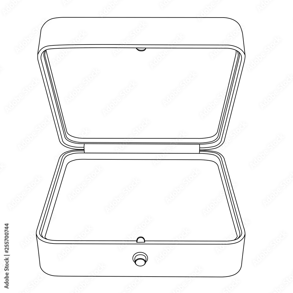 Jewelry box. Empty open gift box. Outline icon Jewelry box. Empty open gift box. Outline icon