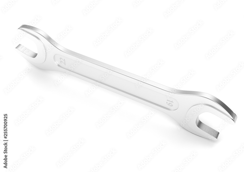 Wrench. Metal tool. 3d rendering illustration on white background Wrench. Metal tool. 3d rendering illustration on white background