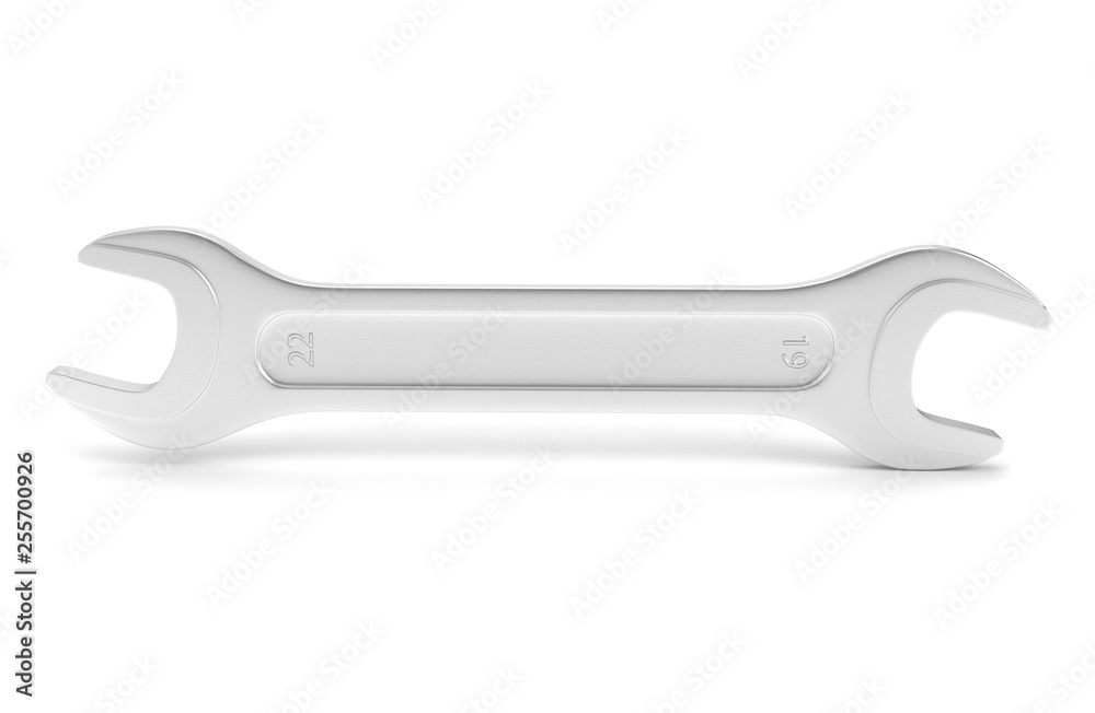 Wrench. Metal tool. 3d rendering illustration on white background Wrench. Metal tool. 3d rendering illustration on white background