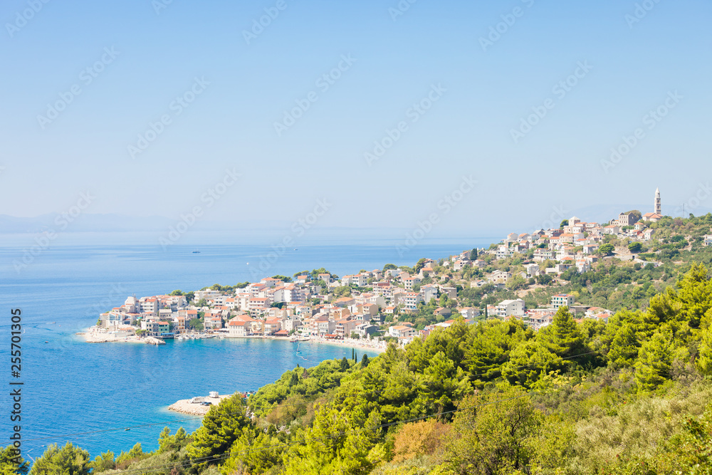 Igrane, Dalmatia, Croatia - Skyline of the beautiful costal town Igrane