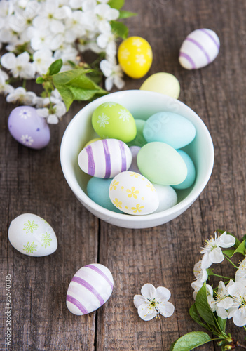 Easter eggs and Spring cherry blossom