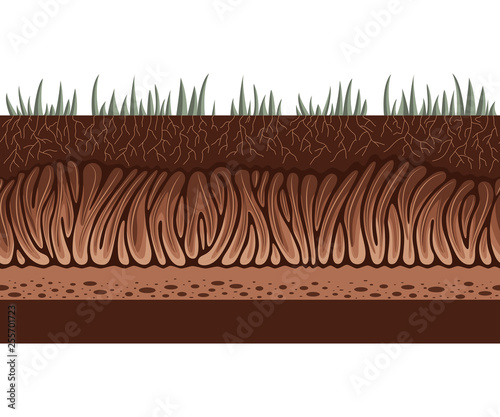 Underground passage. Side view. Horizontal seamless pattern.