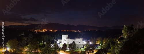 castle in liptovsky hradok in night
