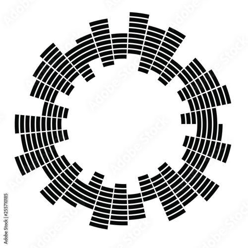 Equalizer music sound wave circle vector symbol icon design. Equalizer icon isolated.