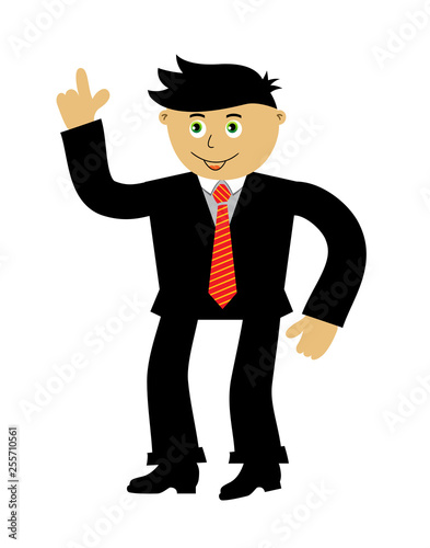 Isolated cartoon businessman. Vector illustration on white background