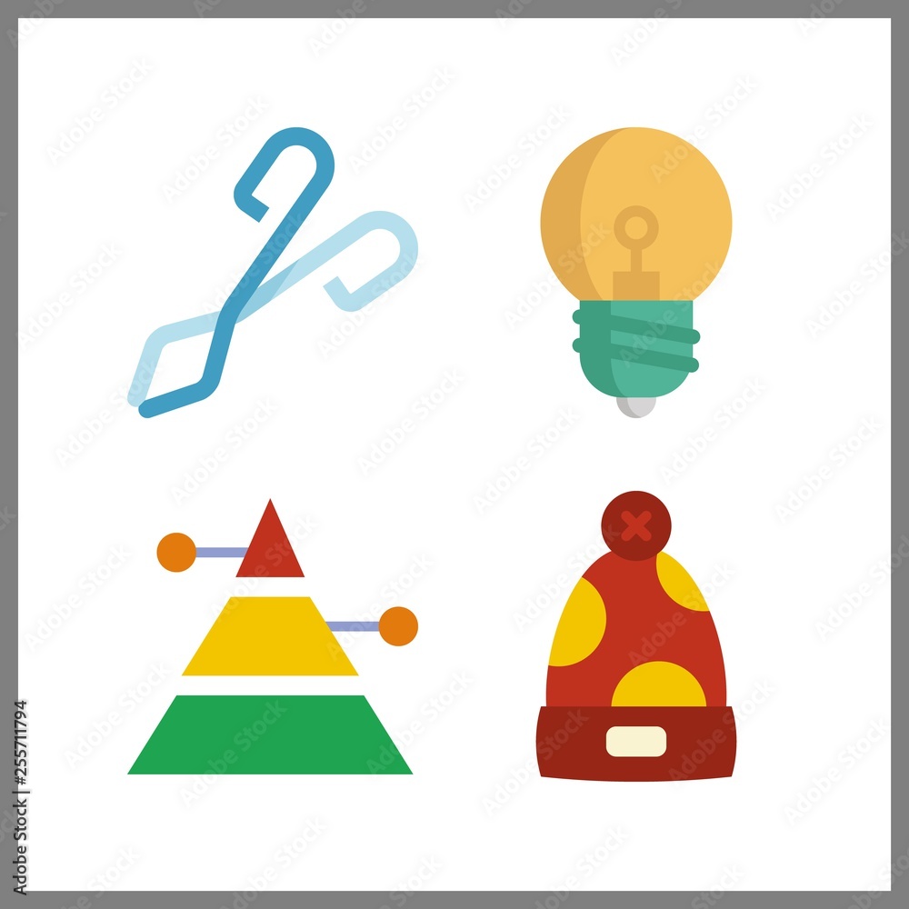 4 heat icon. Vector illustration heat set. pyramid and light bulb icons for heat works 4 heat icon. Vector illustration heat set. pyramid and light bulb icons for heat works
