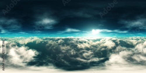 HDRI, environment map , Round panorama, spherical panorama, equidistant projection, panorama 360, Beautiful clouds, panorama of clouds