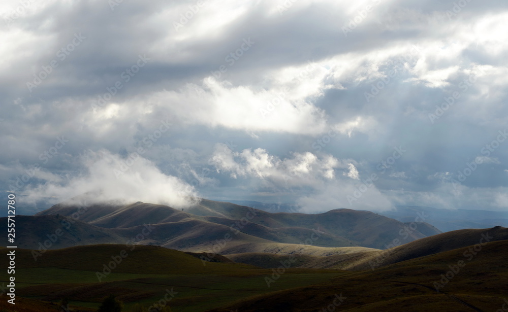 Autumn foothills of Altai. Western Siberia. Russia