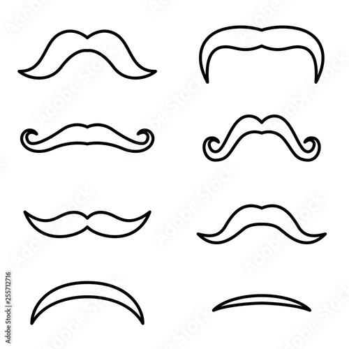 Set of hipster mustache on white background, for any occasion