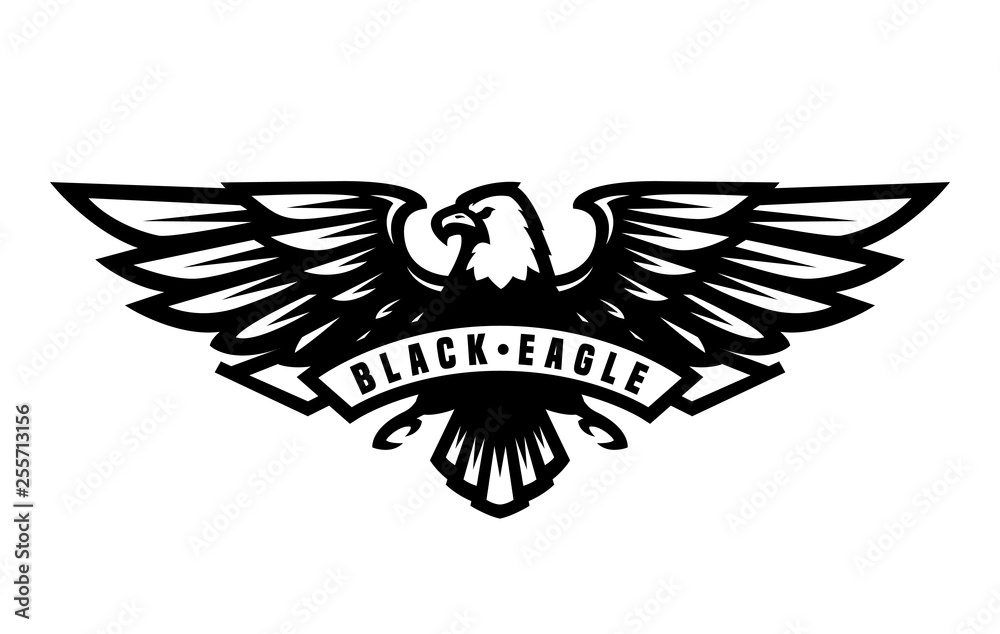 Obraz premium Black eagle symbol, emblem.