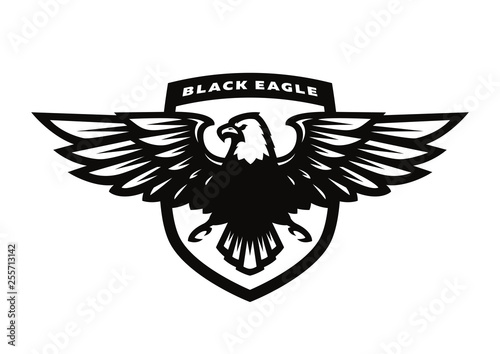 Black eagle logo, symbol, emblem.