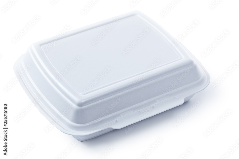 Polystyrene Takeaway Food Box Isolated On White Polystyrene Takeaway Food Box Isolated On White