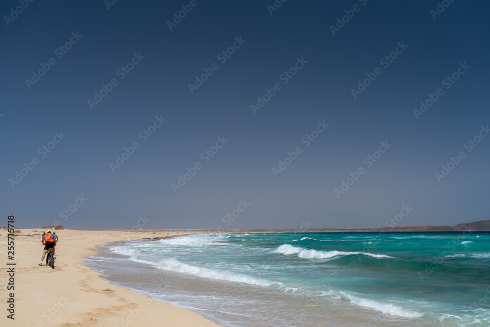 dessert, beach and ocean on Sal island, cape verde dessert, beach and ocean on Sal island, cape verde
