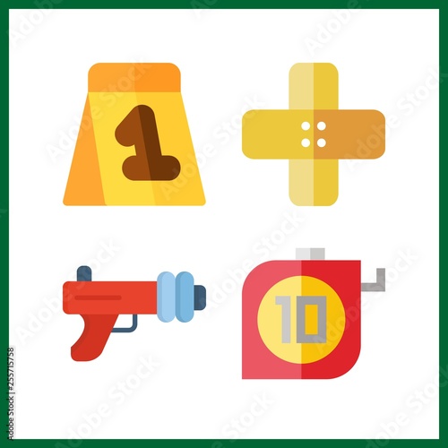 4 tape icon. Vector illustration tape set. blaster and band aid icons for tape works
