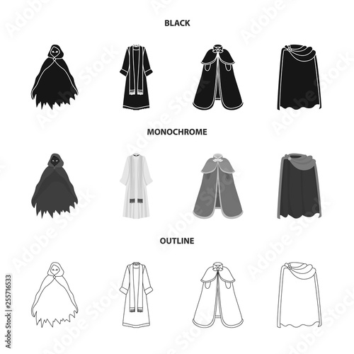 Isolated object of material and clothing logo. Collection of material and garment stock symbol for web.