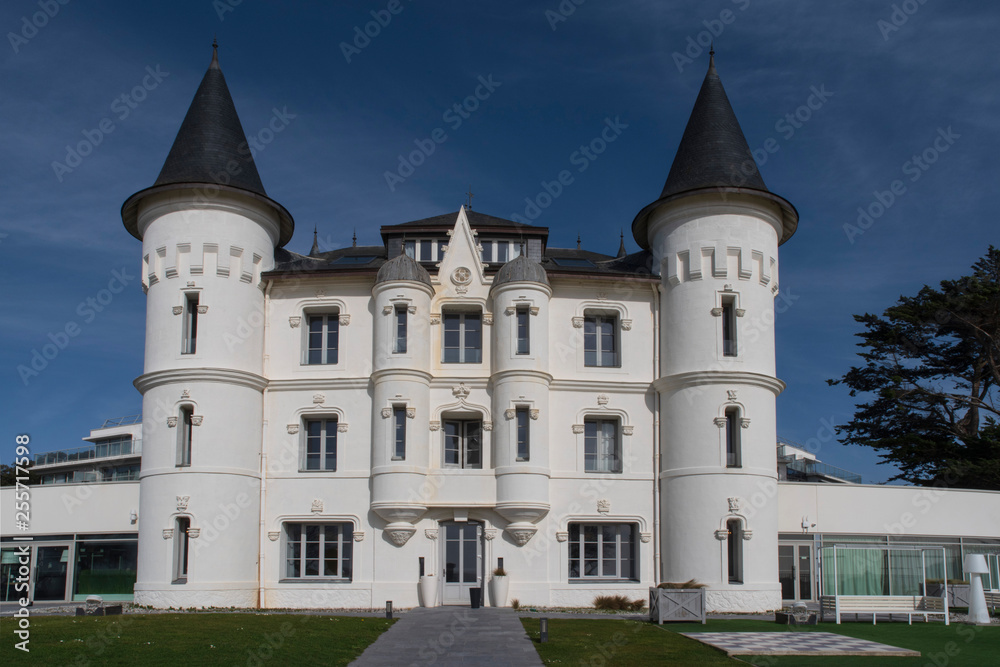 White castle of gothic style built in 1868 in Pornichet