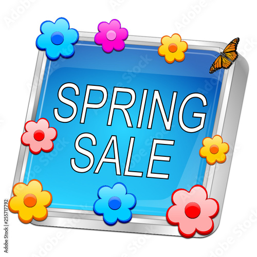 Spring Sale Button - 3D illustration