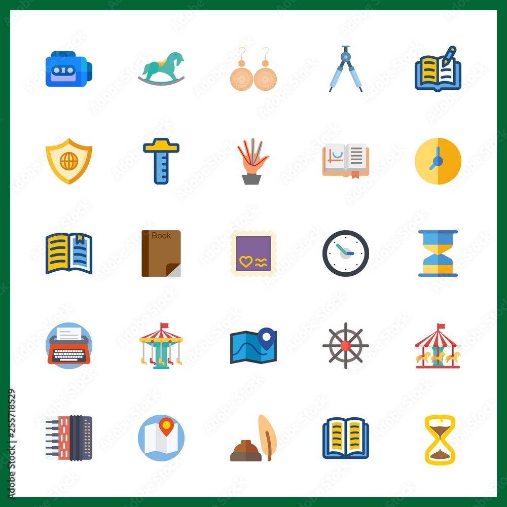 25 antique icon. Vector illustration antique set. time and sun watch icons for antique works 25 antique icon. Vector illustration antique set. time and sun watch icons for antique works