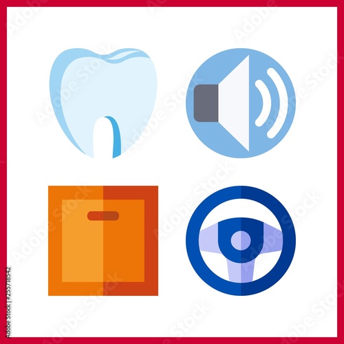 4 turn icon. Vector illustration turn set. steering wheel and toot icons for turn works