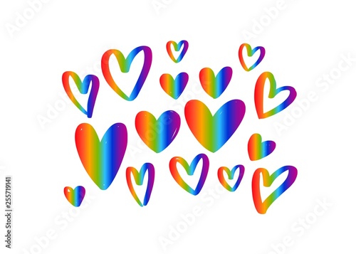 LGBT flag against homosexual discrimination. Vector hand drawn background