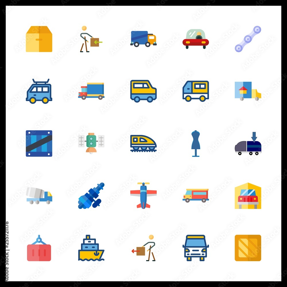 25 cargo icon. Vector illustration cargo set. shopping tolls and van icons for cargo works 25 cargo icon. Vector illustration cargo set. shopping tolls and van icons for cargo works