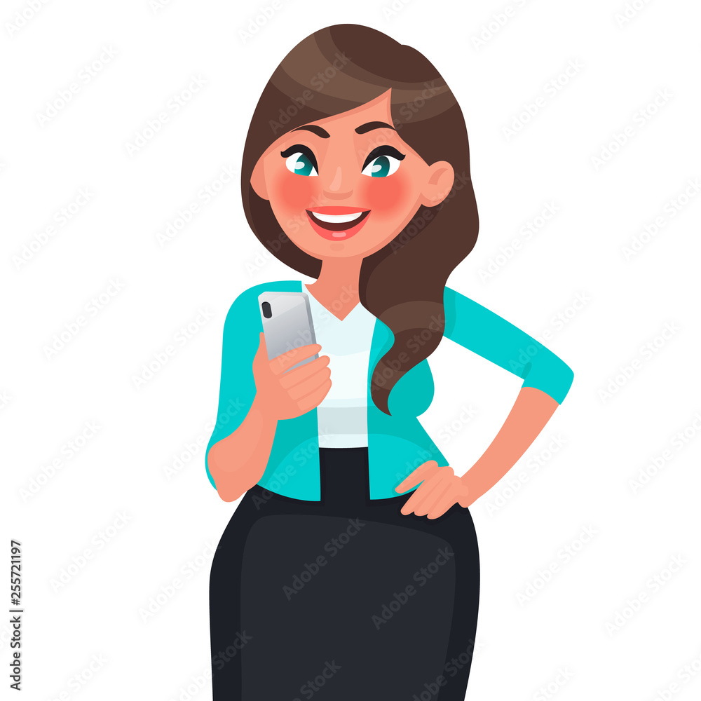 Beautiful girl holding smartphone in her hands. People and gadgets. Communication in social networks Beautiful girl holding smartphone in her hands. People and gadgets. Communication in social networks
