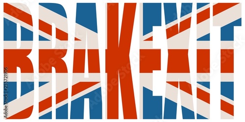 United Kingdom exit from Europe relative image. Brexit named politic process. Brakexit text