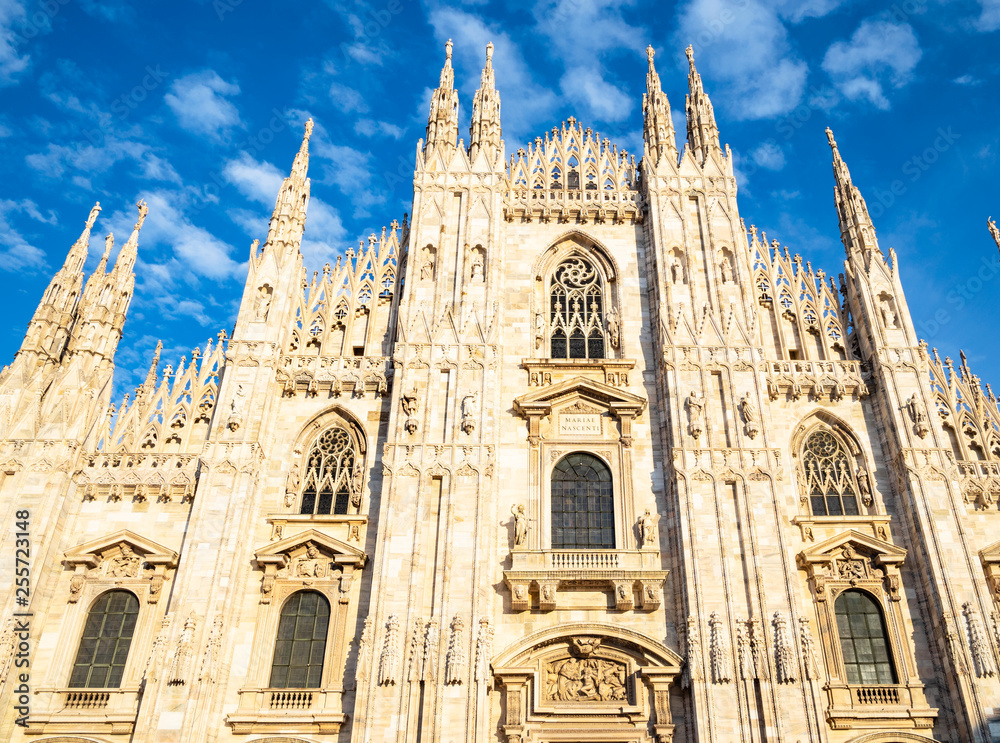 facade of Milan Cathedral arternoon