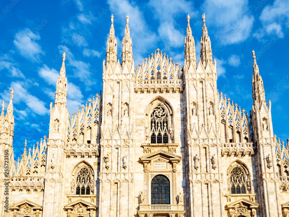 front view of Milan Cathedral afternoon