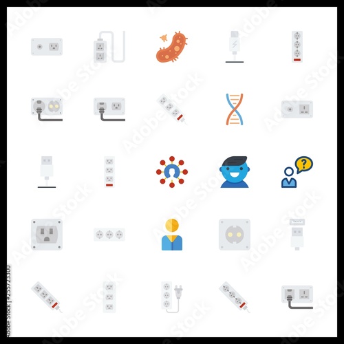 25 cell icon. Vector illustration cell set. usb cable and user icons for cell works