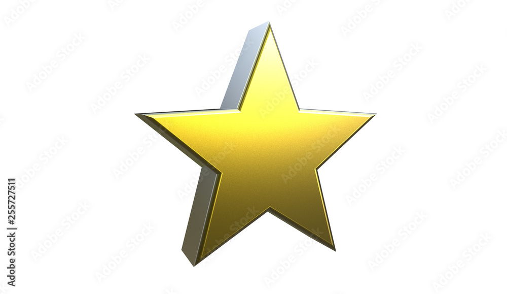 3D illustration of a gold Star isolated 3D illustration of a gold Star isolated