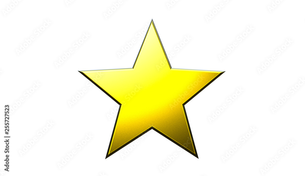 3D illustration of a gold Star isolated 3D illustration of a gold Star isolated