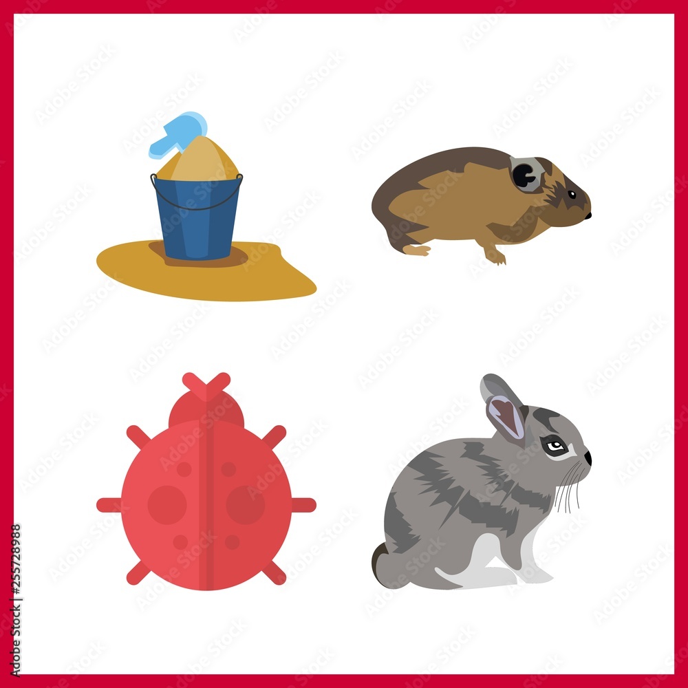 4 small icon. Vector illustration small set. mouse and bucket icons for small works 4 small icon. Vector illustration small set. mouse and bucket icons for small works