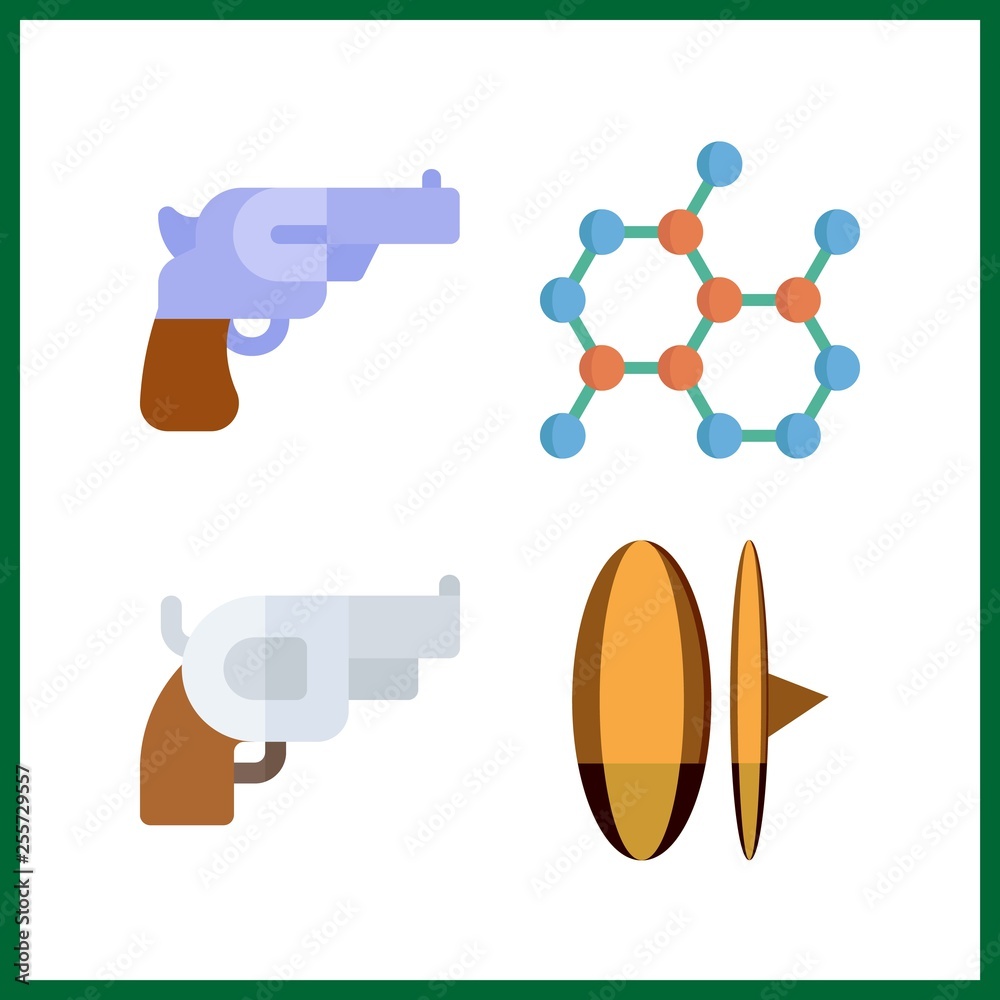 4 barrel icon. Vector illustration barrel set. surf and gun icons for barrel works 4 barrel icon. Vector illustration barrel set. surf and gun icons for barrel works